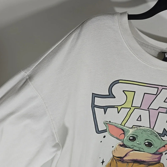 {Star Wars} Women's Plus Size Baby Yoda Print Sweatshirt- Size XXL - Picture 5 of 8